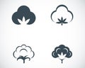 Vector black cotton icons set Royalty Free Stock Photo