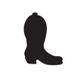 Vector black cowboy western boot silhouette Royalty Free Stock Photo