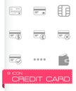 Vector black credit card eyes icons set