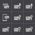 Vector black credit card icons set Royalty Free Stock Photo