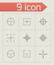 Vector black crosshair icon set