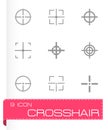 Vector black crosshair icon set Royalty Free Stock Photo
