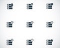 Vector black database icons set