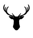 Vector black deer head silhouette Royalty Free Stock Photo