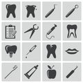 Vector black dental icons