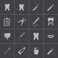 Vector black dental icons set