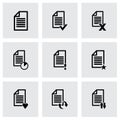 Vector black document icon set