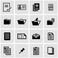 Vector black document icon set