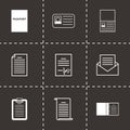 Vector black document icons set