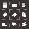 Vector black document icons set