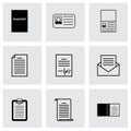 Vector black document icons set