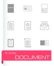 Vector black document icons set