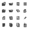 Vector black document icons set