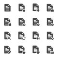 Vector black document icons set