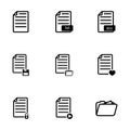 Vector black documents icon set