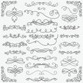 Vector Black Doodle Hand Drawn Swirls Collection Royalty Free Stock Photo