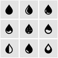 Vector black drop icon set Royalty Free Stock Photo
