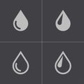 Vector black drop icons set