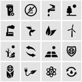 Vector black eco icon set Royalty Free Stock Photo