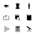 Vector black education icon set