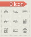 Vector black electric icon set Royalty Free Stock Photo