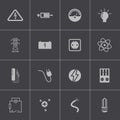 Vector black electricity icons set Royalty Free Stock Photo