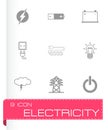 Vector black electricity icons set