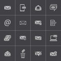 Vector black email icons set Royalty Free Stock Photo