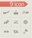 Vector black email icons set Royalty Free Stock Photo