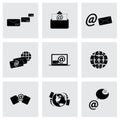 Vector black email icons set Royalty Free Stock Photo