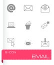 Vector black email icons set Royalty Free Stock Photo