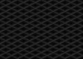 Vector black embossed pattern plastic grid seamless background. Diamond shape cell endless texture. Web page fill dark geometric