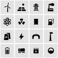 Vector black energetics icon set