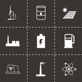 Vector black energetics icons set Royalty Free Stock Photo