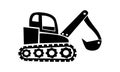 Vector black Excavator icon on white background Royalty Free Stock Photo