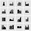 Vector black factory icon set