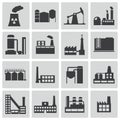 Vector black factory icons set