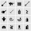 Vector black farming icon set