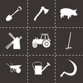 Vector black farming icons set