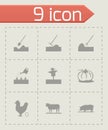 Vector black farming icons set