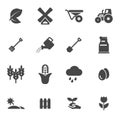 Vector black farming icons set