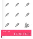 Vector black feather icon set Royalty Free Stock Photo