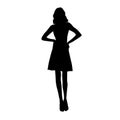 Vector black female silhouette of fashion woman