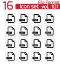 Vector black file format icons