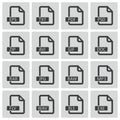 Vector black file format icons Royalty Free Stock Photo