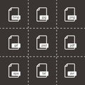 Vector black file format icons set Royalty Free Stock Photo