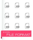 Vector black file format icons set Royalty Free Stock Photo