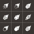 Vector black file sport balls icon set Royalty Free Stock Photo