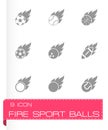 Vector black file sport balls icon set Royalty Free Stock Photo