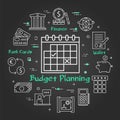 Vector black finance and banking budget planning concept Royalty Free Stock Photo